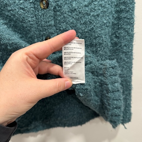 Urban Outfitters Aster Fuzzy Knit Mini Skirt Button Front Dark Teal Small - Picture 5 of 5